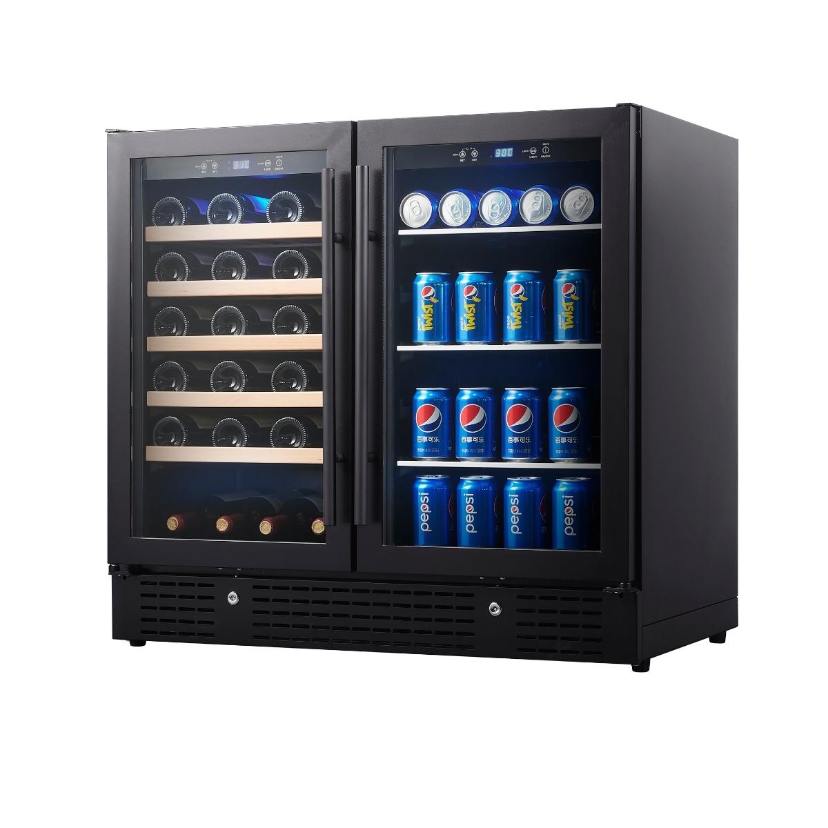 Kings Bottle 36" Beer and Wine Cooler Combination with Low-E Glass Door