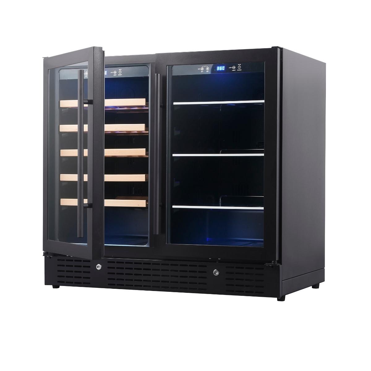 Kings Bottle 36" Beer and Wine Cooler Combination with Low-E Glass Door