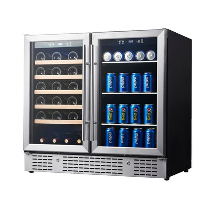 Kings Bottle 36" Beer and Wine Cooler Combination with Low-E Glass Door