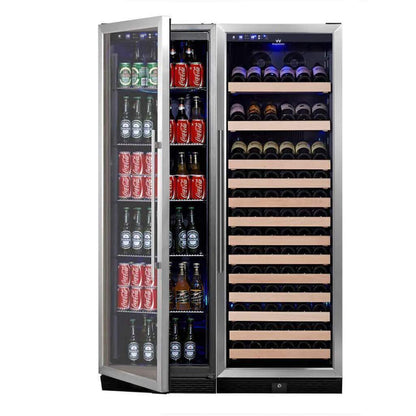 Kings Bottle 72" Large Wine And Beverage Cooler Drinks Combo With Clear Door