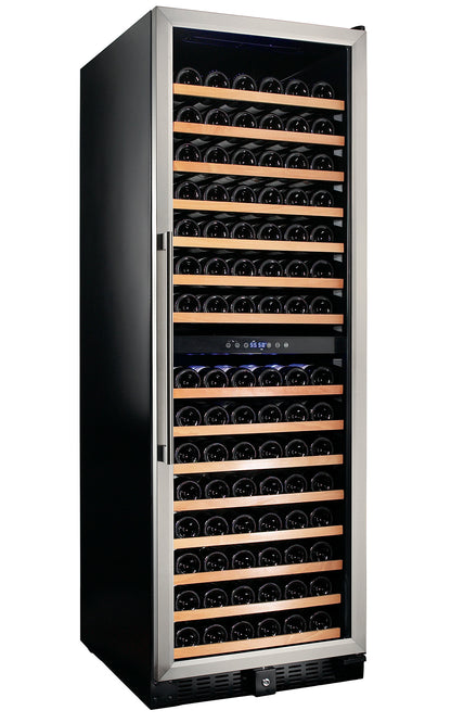 Smith & Hanks 166 Bottle Dual Zone Stainless Steel Wine Refrigerator