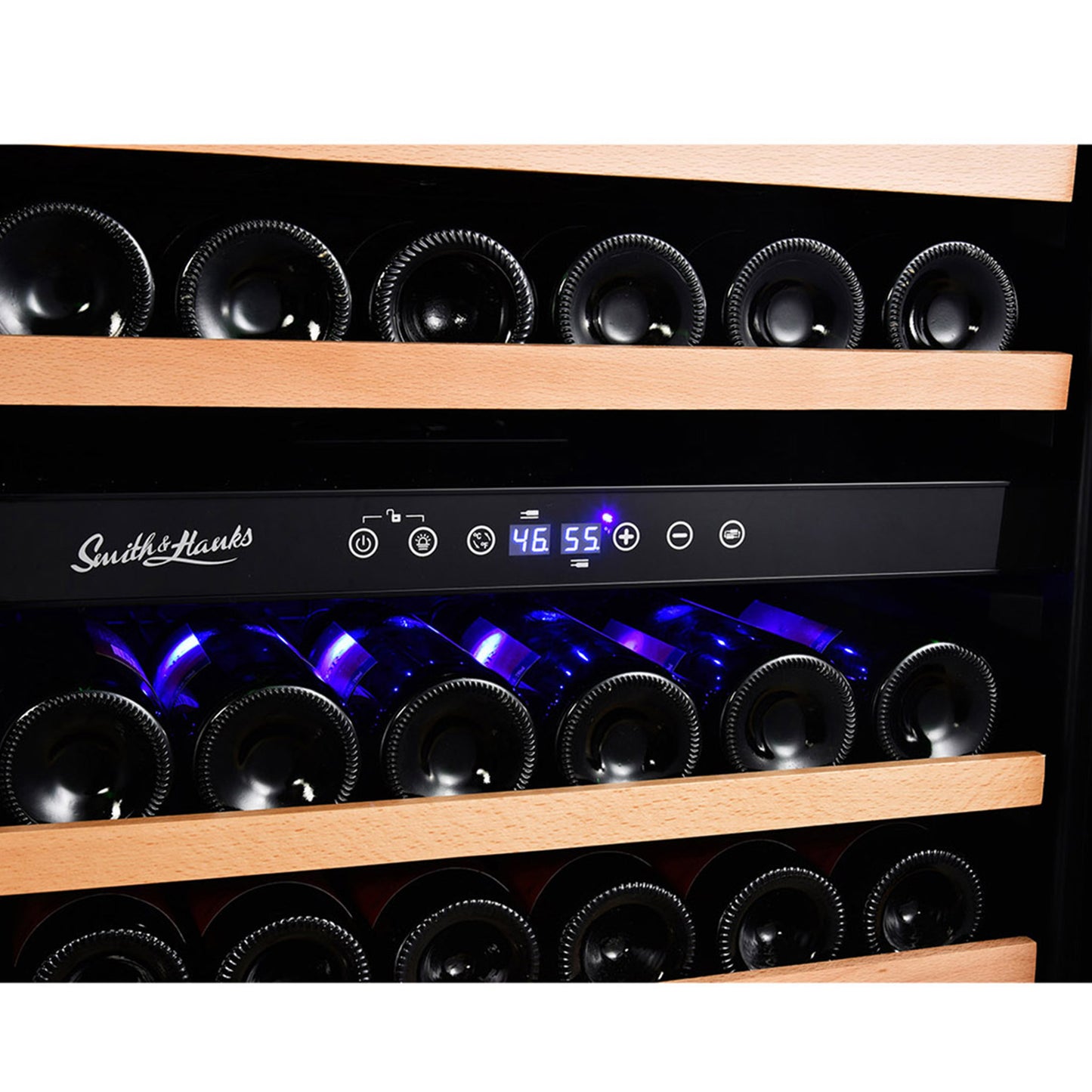 Smith & Hanks 166 Bottle Dual Zone Stainless Steel Wine Refrigerator