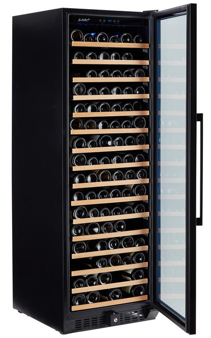 Smith & Hanks 166 Bottle Black Stainless Wine Refrigerator, Single Zone