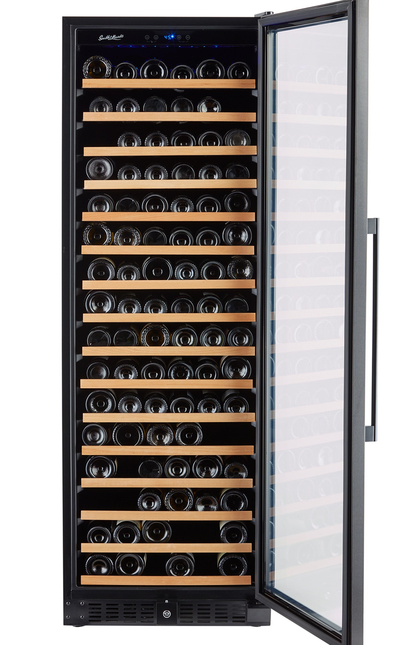 Smith & Hanks 166 Bottle Black Stainless Wine Refrigerator, Single Zone