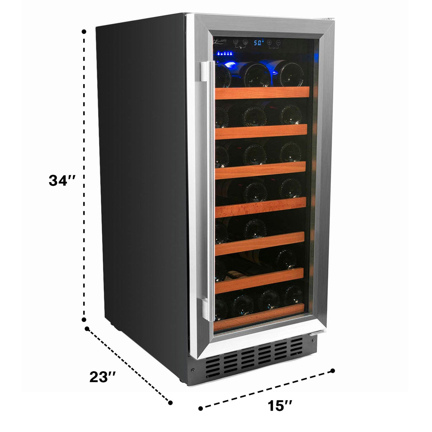 Smith & Hanks 34 Bottle Single Zone Under Counter Wine Cooler