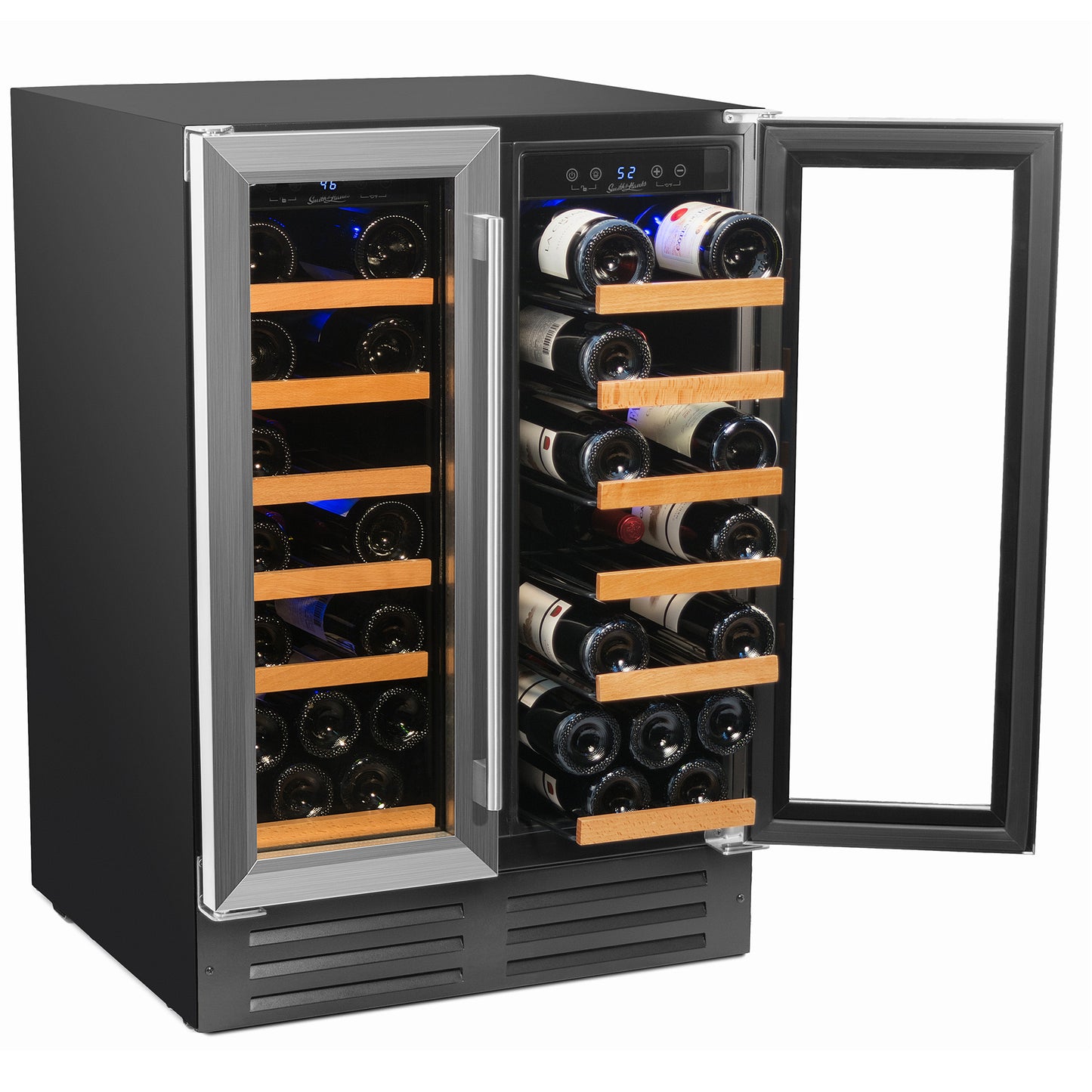 Smith & Hanks 40 Bottle Dual Zone Wine Cooler, Stainless Steel Door Trim