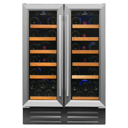 Smith & Hanks 40 Bottle Dual Zone Wine Cooler, Stainless Steel Door Trim