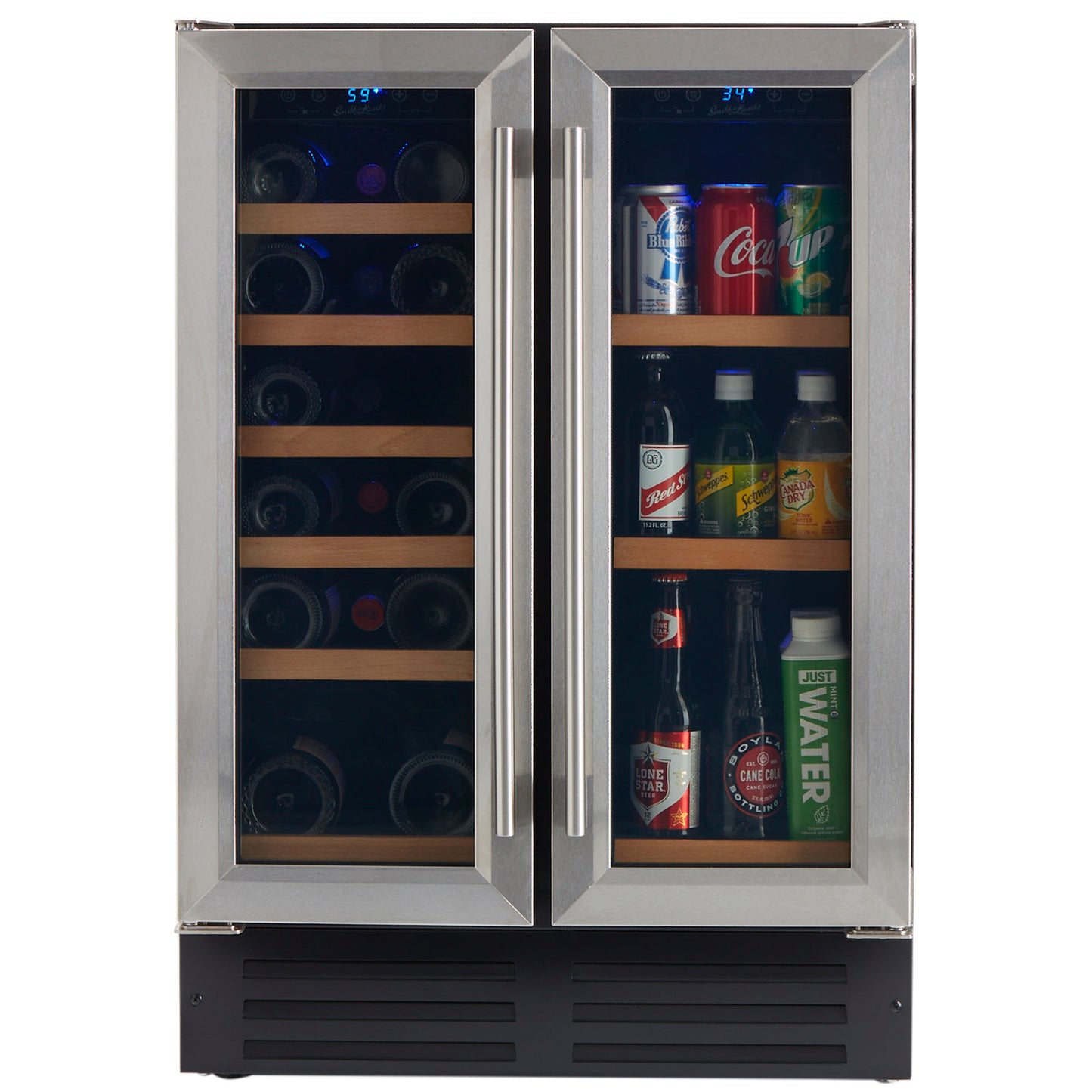 Smith & Hanks Dual Zone Stainless Steel Under Counter Wine and Beverage Cooler