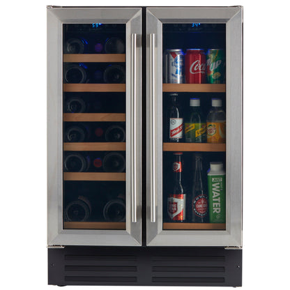 Smith & Hanks Dual Zone Stainless Steel Under Counter Wine and Beverage Cooler