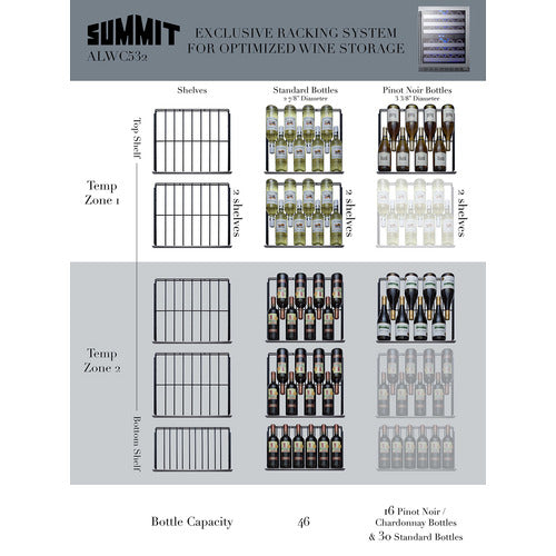 Summit 24" Wide Built-In Wine Cellar, ADA Compliant